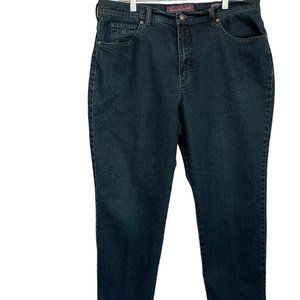 Gloria Vanderbilt Amanda Jeans 18 Short Straight High-Rise Dark Wash Stretchy